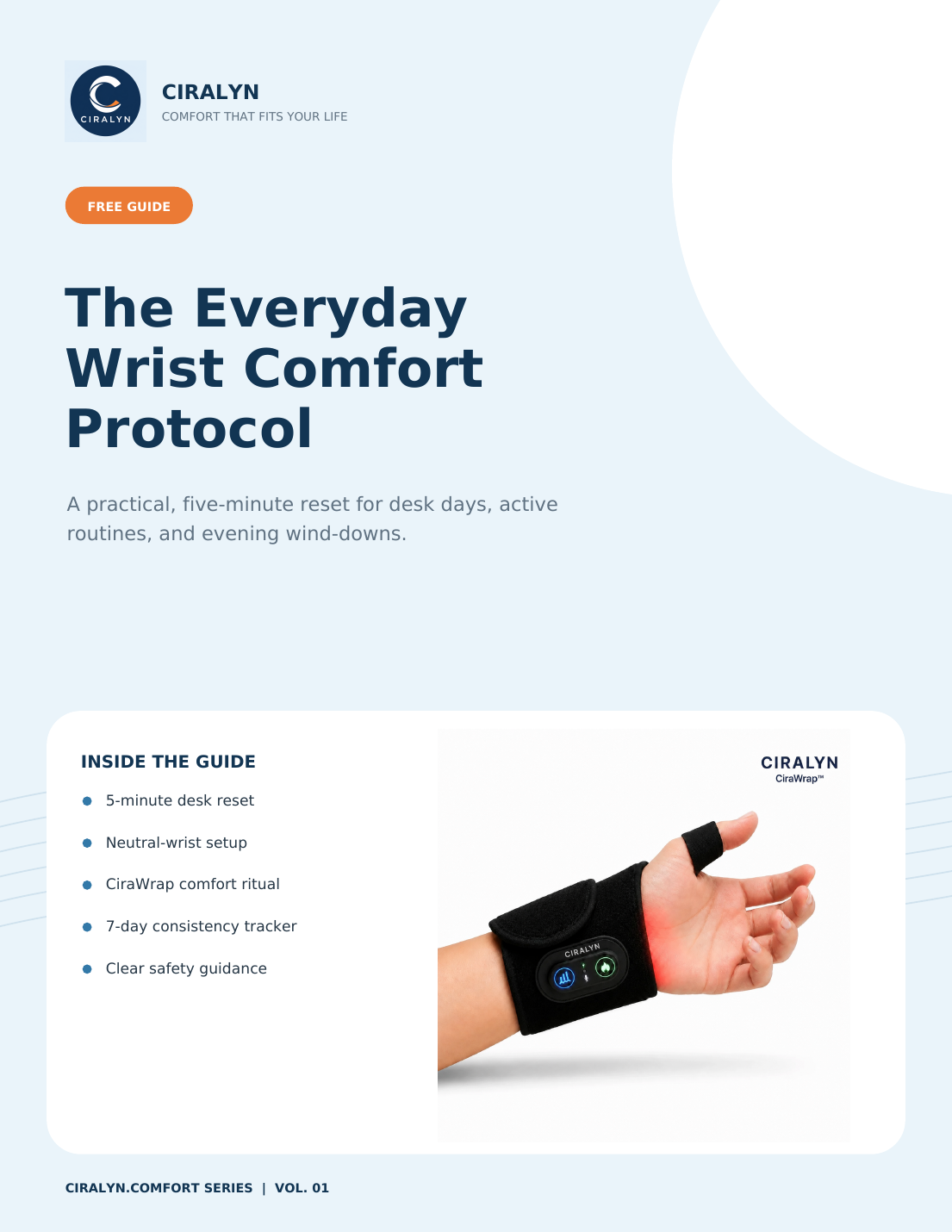CIRALYN Everyday Wrist Comfort Protocol digital guide cover